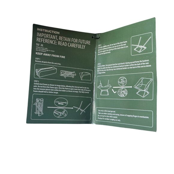 Portable Lightweight Camping Chair with Floor Stability Mat & Carry Bag w/Handle - Picture 8 of 10